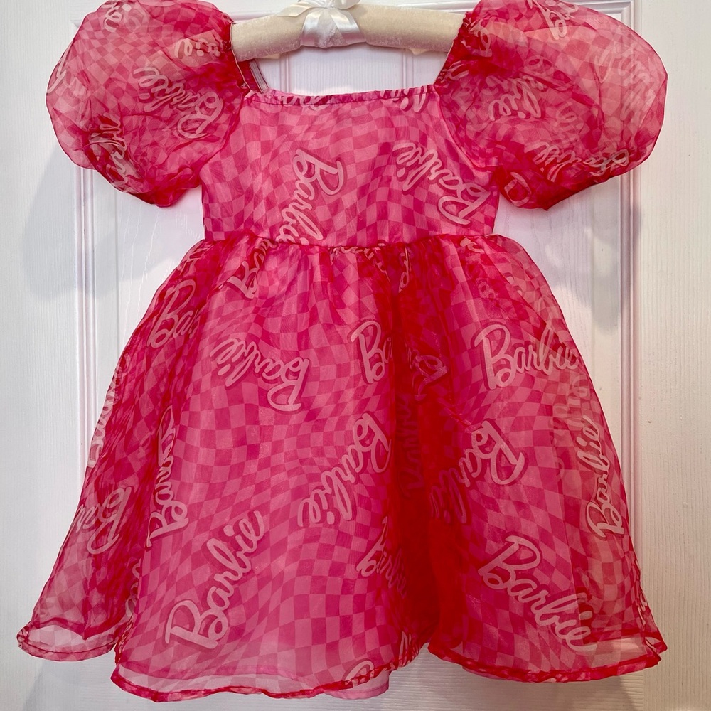 Girls Barbie Organza Puff Dress- Size Small (6/7)